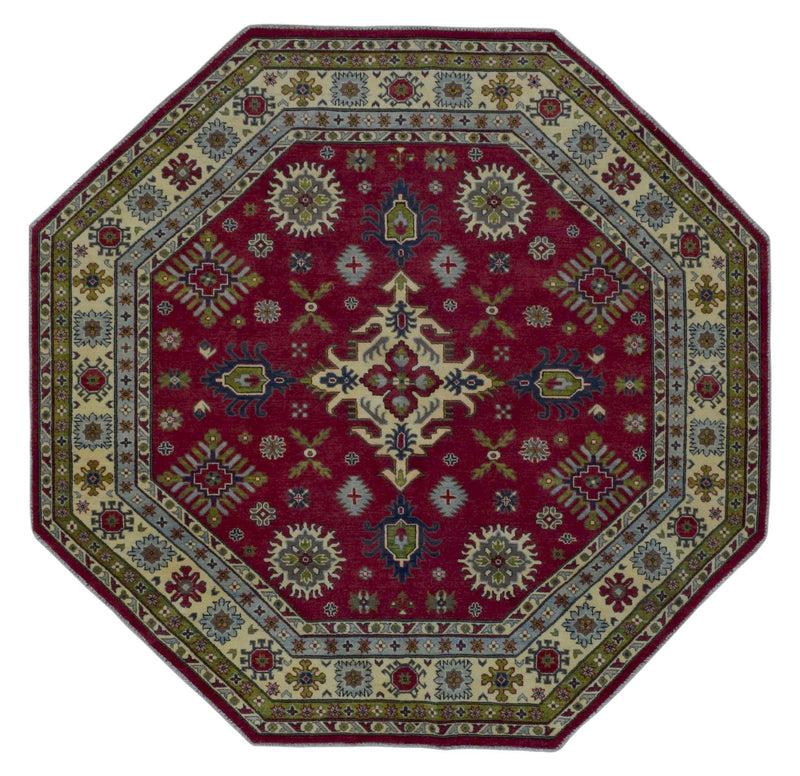 Pakistani Rug Hand Knotted Oriental Rug Pakistan Kazak Round Rug 7'10x7'10